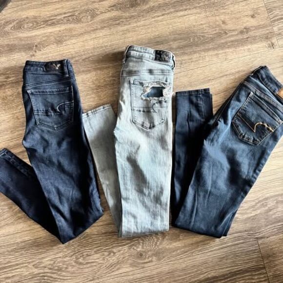 3 American Eagle Skinny Jeans- size 0 - Picture 1 of 2
